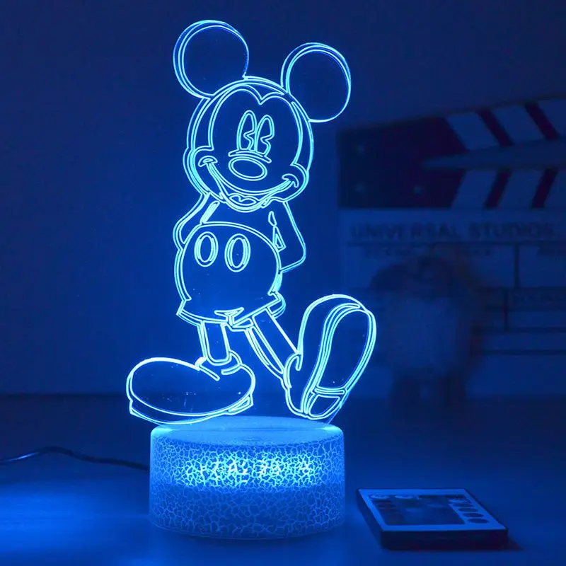 New Mickey Mouse Donald Duck Minnie Dessie Cartoon Night Light Home Desktop Dormitory Ornament Table Lamp Kawaii Decoration