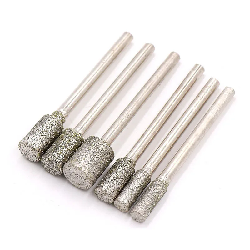 Imagem -05 - Diamond Burr Grinding Engraving Bit Haste para Dremel Rotary Escultura em Pedra de Jade Polimento 353 mm 05 Mm10 mm Pcs 10 Pcs
