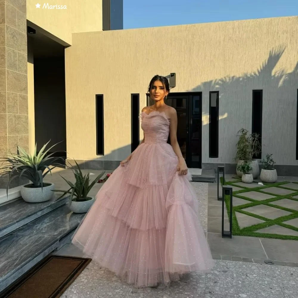 

Marissa Custom Made Women's Elegant Dresses for Special Occasions Pink Prom Dress 2025 Line A Off-shoulder Evening Dress Woman