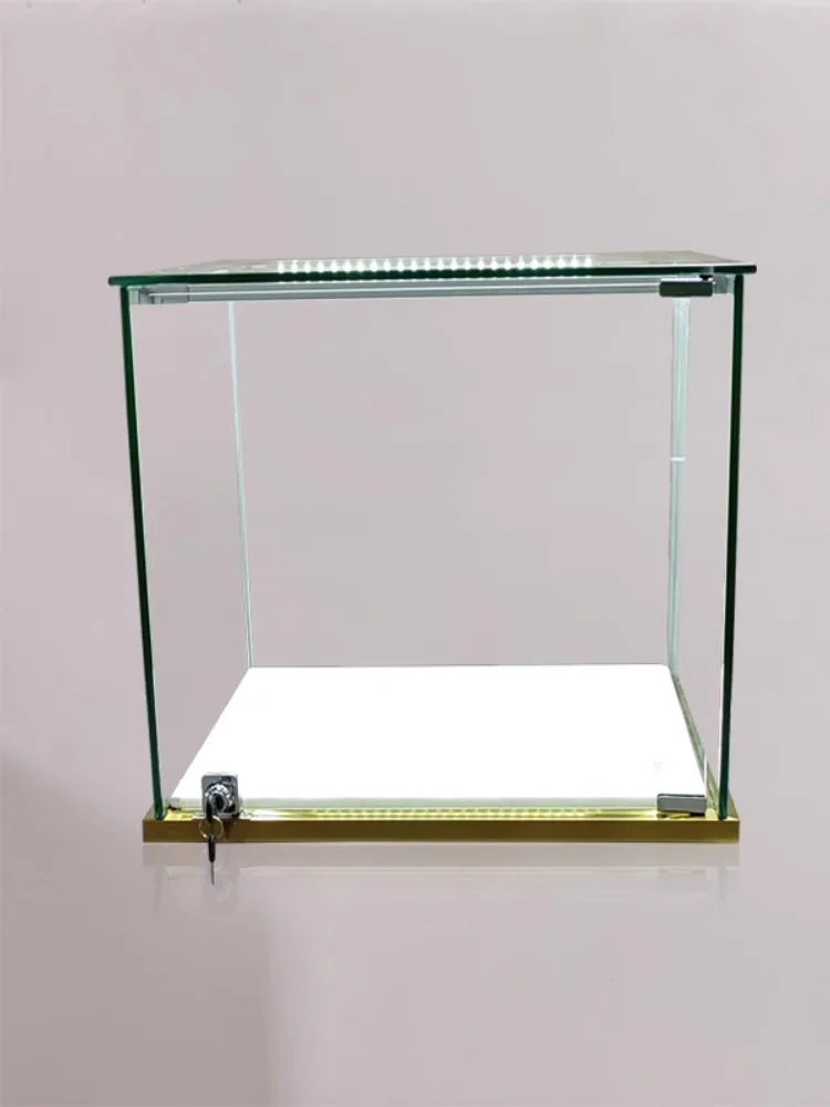 Custom.Transparent Glass Small Table Top Jewelry Display Cabinet Customized Dustproof Storage Showcase Cabinet Accessories