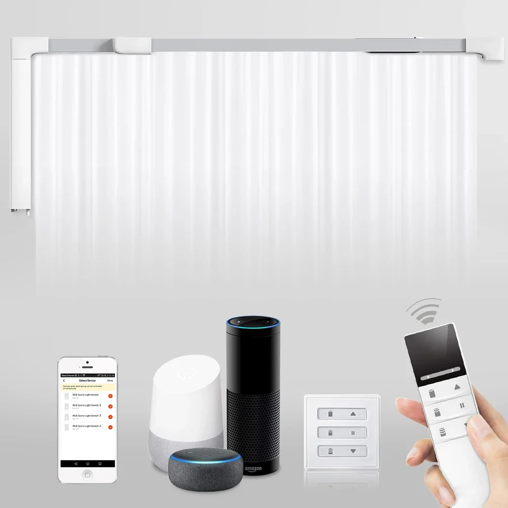 Aiyuhang smart automatic curtainextendable curtainmotorized curtain track