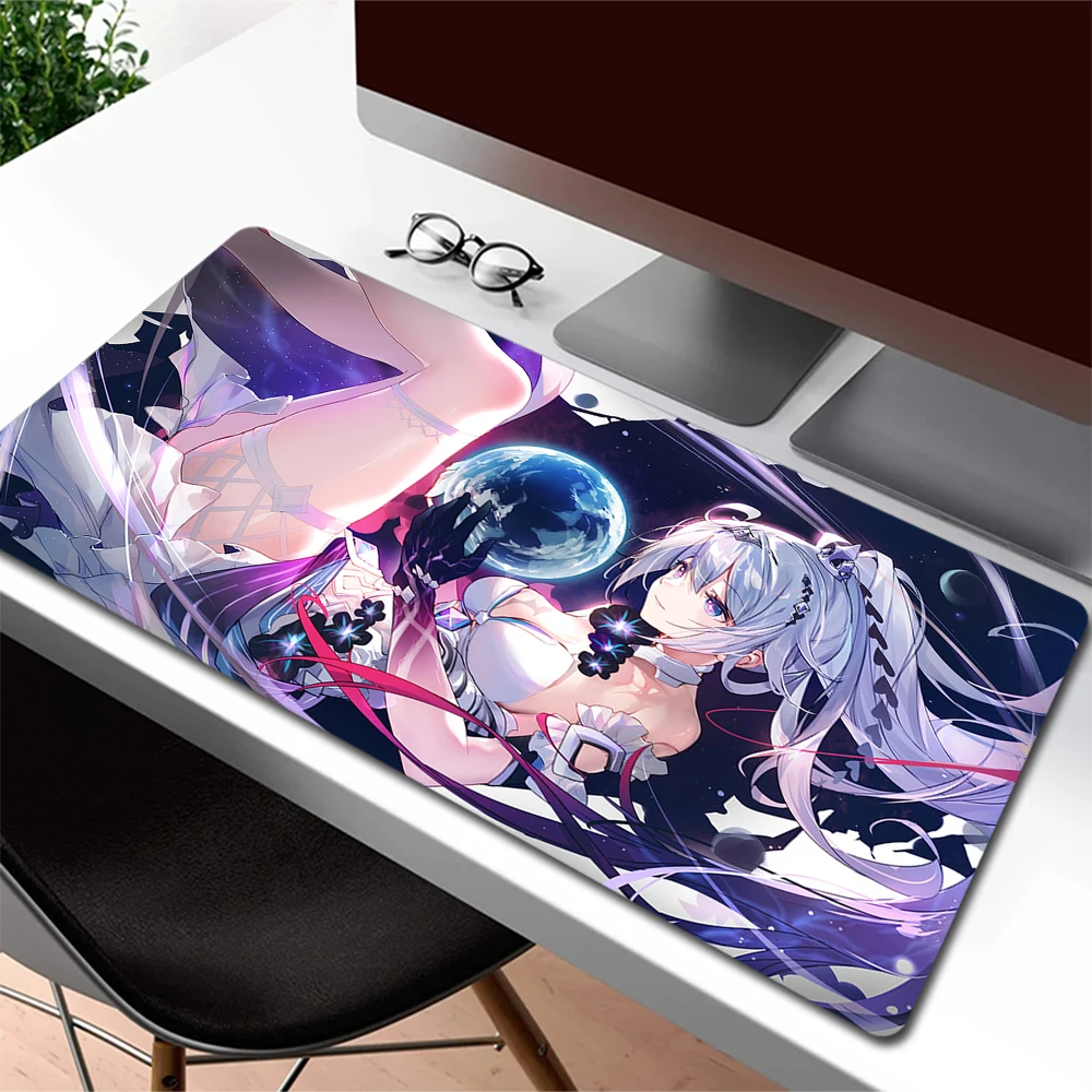 

Honkai Star Rail Mouse Pad Gamer Anime Girl Large Mousepad HD Print Gaming Mouse Mat Big Computer Keyboard Pad 90x40cm Desk Mat