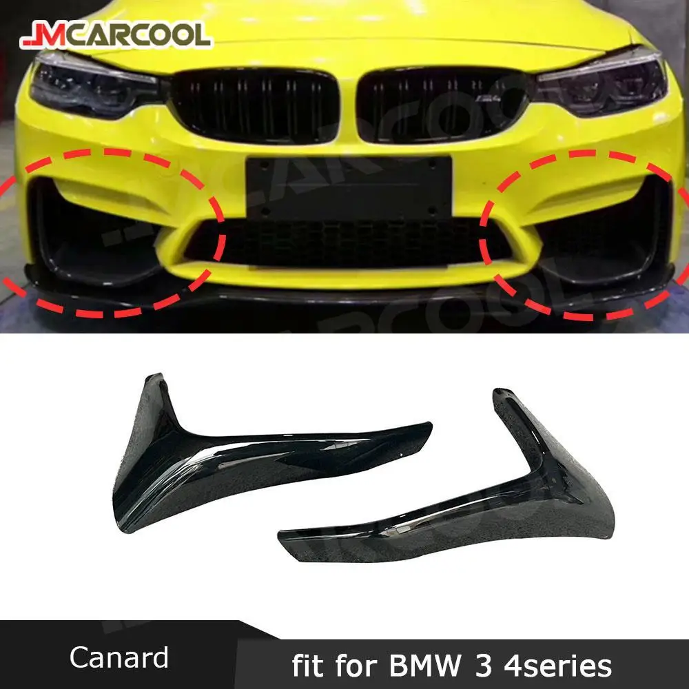

JMCARCOOL ABS Carbon Look Глянцевый черный для BMW 3 серии F80 M3 4 серии F82 F83 M4 2014-2018 Разветвители переднего бампера