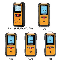 Gas Detector Meter 4 in 1 Oxygen O2 Carbon Monoxide CO H2S Ex Combustible Gas Analyzer Leak Detector Air Quality Monitor