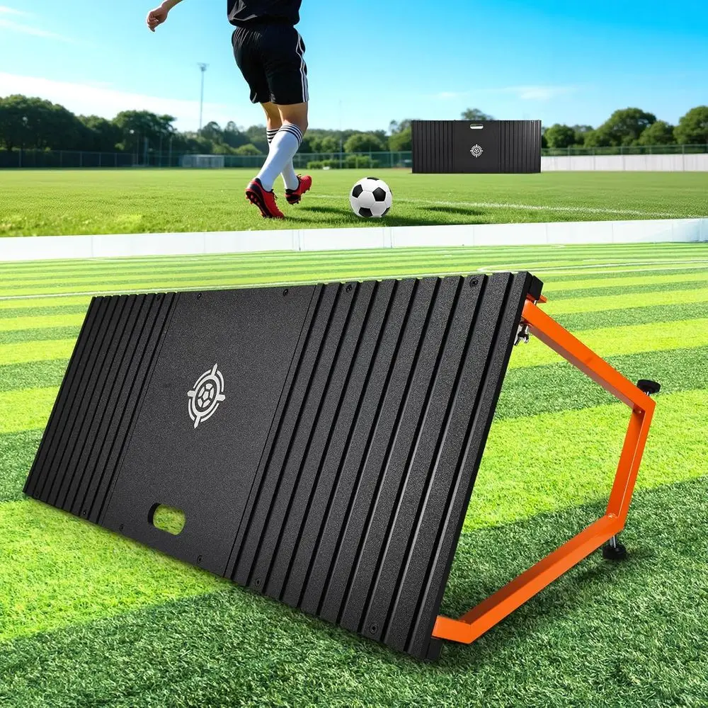 

Portable 40x16 Inch Soccer Rebounder, Dual Angles, with Sandbags & Ground Stakes for Passing & Shooting Drills