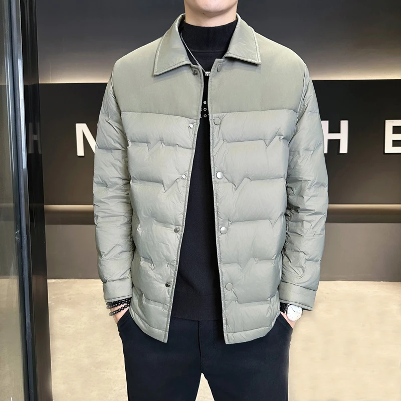 High Quality Men's Casual Lightweight White Duck Down Jackets 2025 Autumn Winter Youth Street Wear Warm Top Puffer Coat Clothing