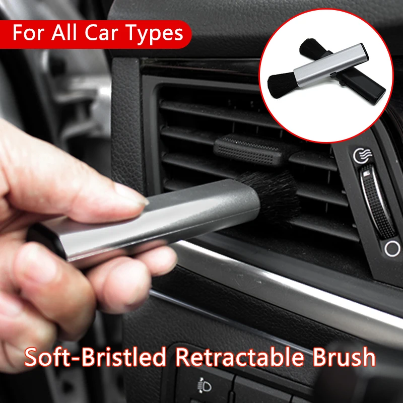 Car Cleaning Brush Air-conditioning Outlet Clean Tools Adjustable Air Outlet Crevice Dust Brush Car Instrument Panel Seams Brush