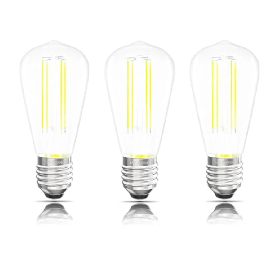 

Edison Bulbs E26 Medium Base White, 750LM ST19 Vtage LED Filament Bulb Clear Glass, Equivalent 75W Dimmable Lights Bulb 90+ CRI