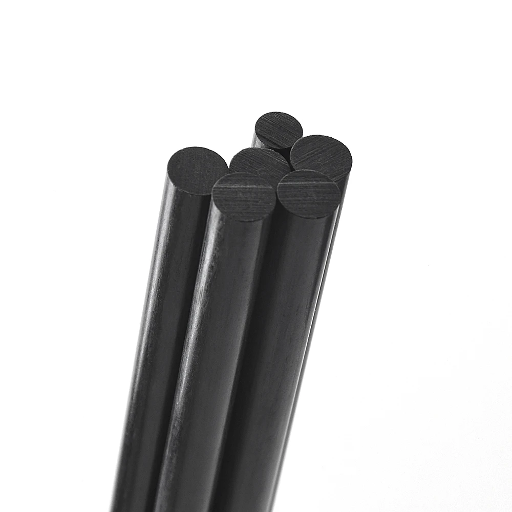 2PCS High Quality Carbon Length 1000mm OD1.0-10.0mm Bar Carbon Fiber Rod