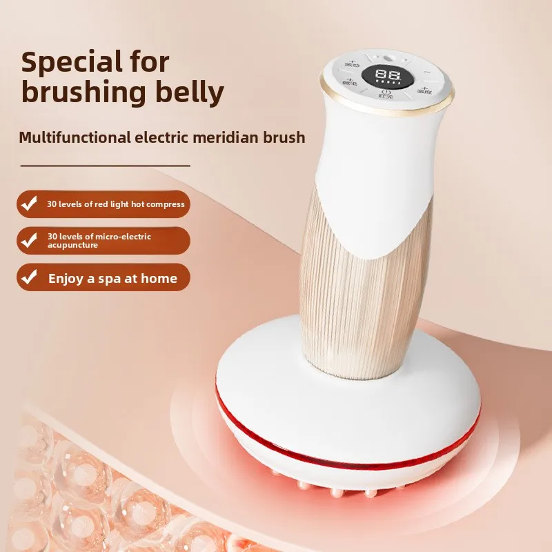 Electric Meridian Brush Dredging Massager Universal Belly Fat Burning Abdominal Rubbing Instrument