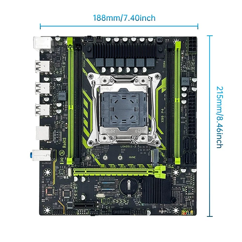 SOYO X99 Motherboard-Kit mit Intel Xeon E5 2650 V3 CPU und Dual-Channel DDR4 8Gx2 2133 MHz ECC RAM für Gaming-Computer-Komponenten