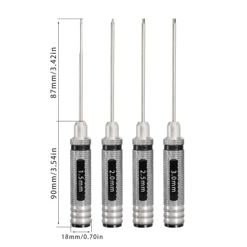 

Allen Screwdriver Hardened Tips 1.5mm 2mm 2.5mm 3mm Hex Wrench Driver Tool Kit for RC Model Drone Aircraft Helicopter Car
