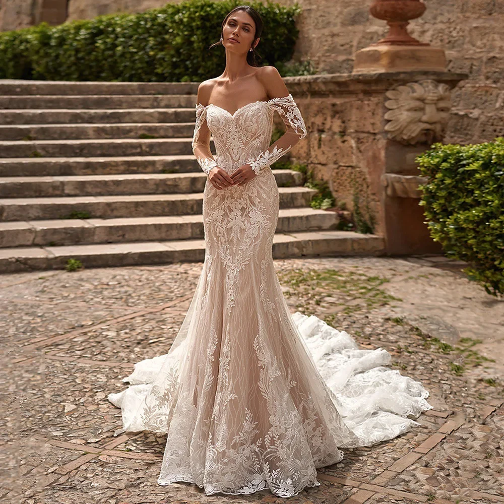 Charming Strapless Wedding Dresses for Ladies Elegant Mermaid Bridal Gowns Exquisite Ivory Vestidos De Novia 2025 New Summer