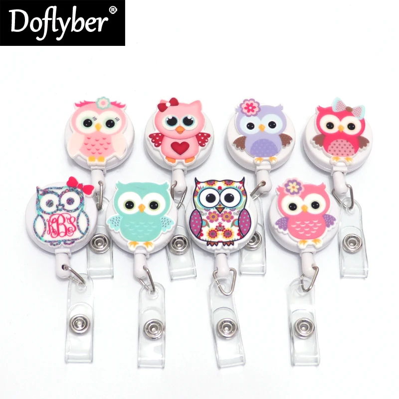 

Cartoon Owl Retractable Badge Reel Nurse Doctor Student Exhibition ID Card Clips Badge Holder Stationery Office Supply