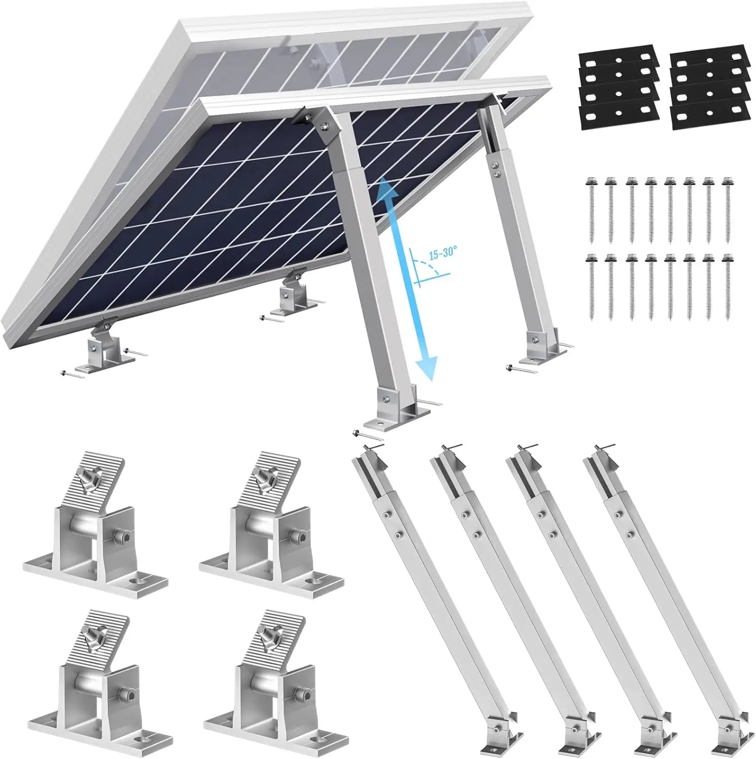 Adjustable Tilt Wall Mount PV Bracket, 720W Solar Panel Mounting Accessories, Stable Solar Energy Supporting Parts for Outdoor W
