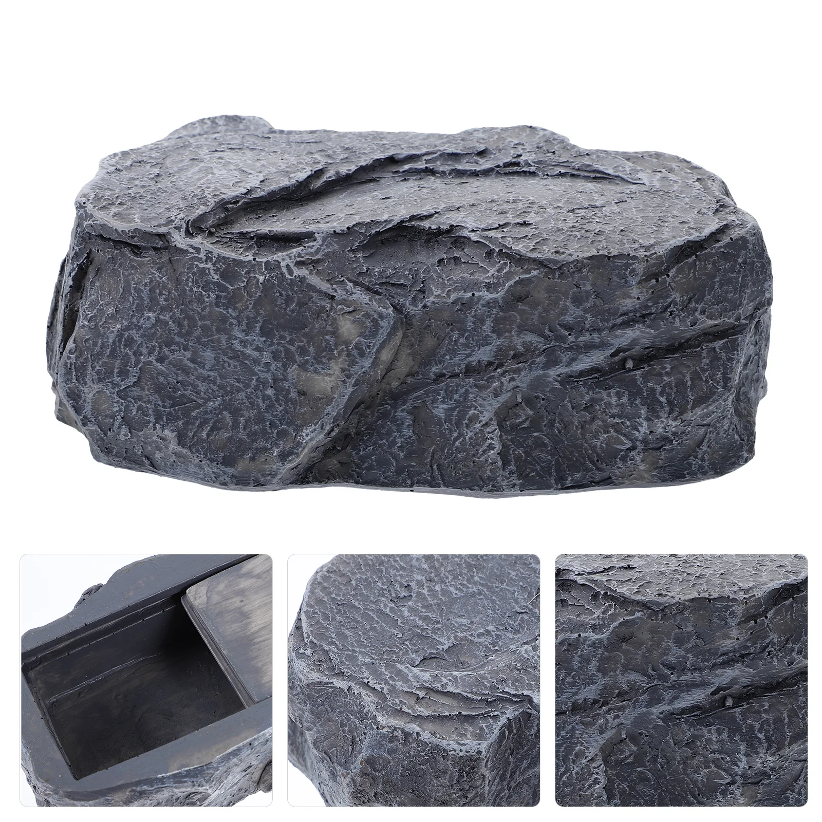 Simulation Stone Key Holder Resin Outdoor Garden Storage Box Hidden Compartment Durable Stone Decor Garden Storage Box