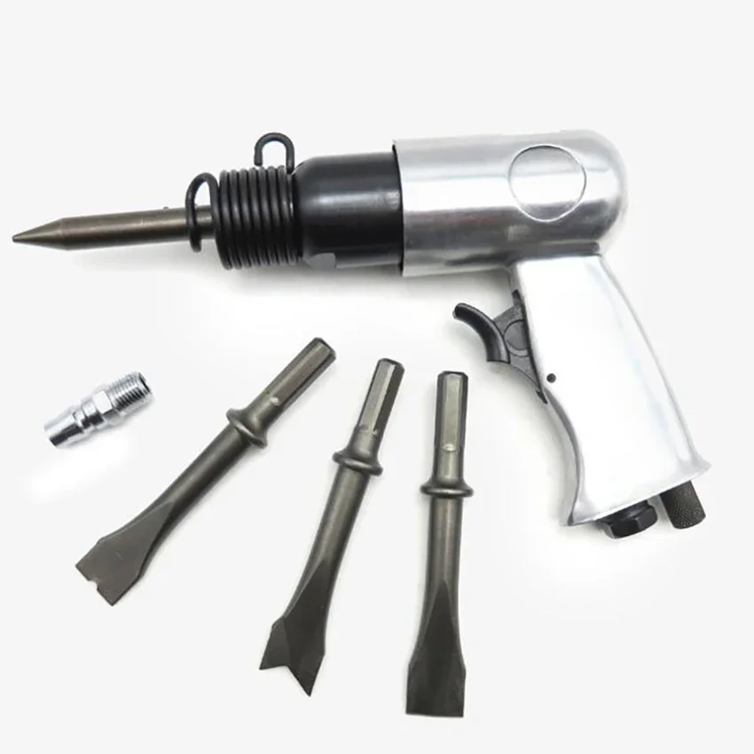Martelo de ar Resistente com Cinzéis Redondos & Sextavados Parafuso de ar de Screw 4500rpm Perfuradores Pneumáticos do Martelo da pá do Cinzel