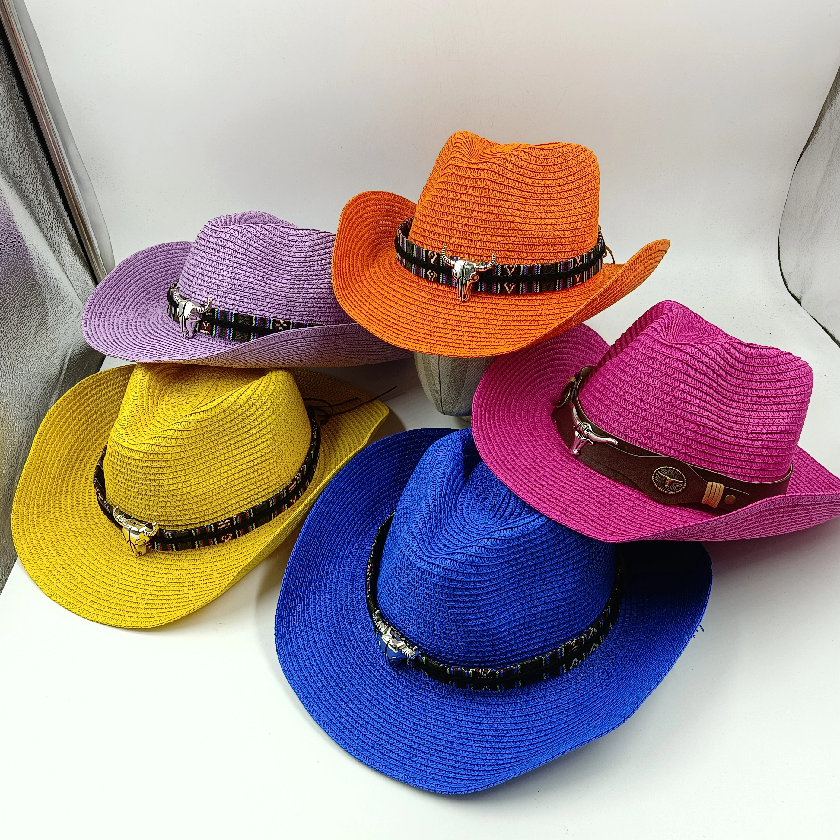 straw  cowboy hat hollow design man and women can wear outdoor beach vacation sun hat INS Hot Style cowboy hat