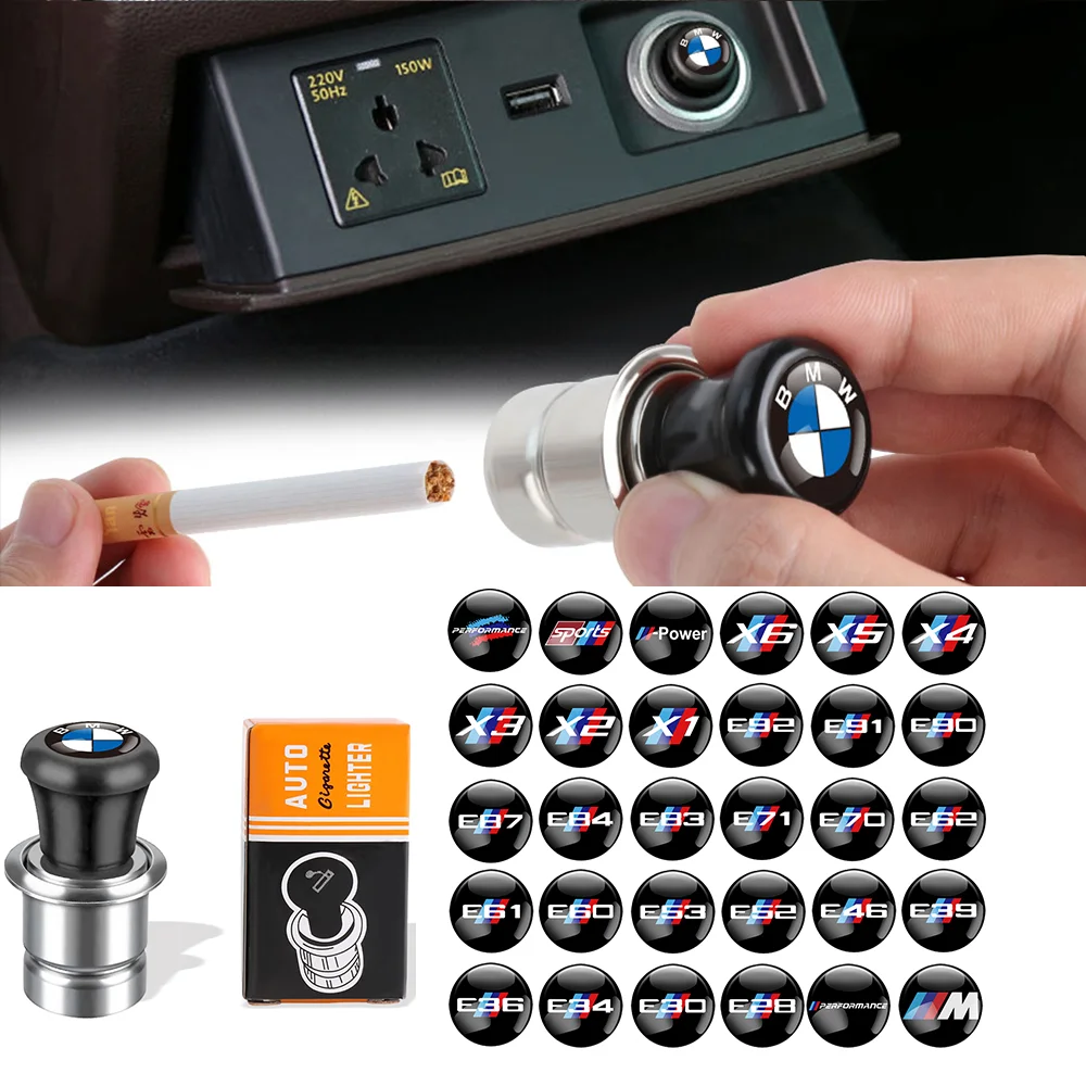 Auto Power Plug Socket Output Car Cigarette Lighter Lgnition For BMW M E28 E39 E60 E71 E39 E46 E52 E87 E92 Performance X4 X5 X6