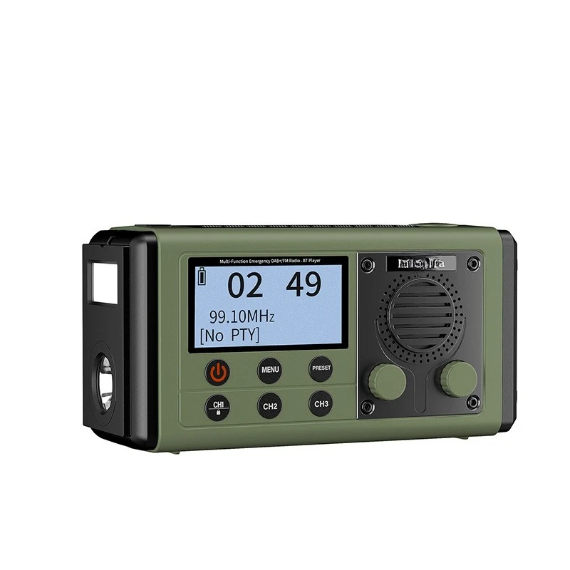 

Outdoor lighting, multi-function, large-capacity power bank, hand-cranked solar power generation, emergency radio with Bluetooth