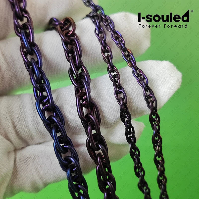 

Trendy Quenching Purple Pure Titanium Choker Necklace for Women Hip Hop Iridescent Gothic Punk Jewelry Statement Piece Gift