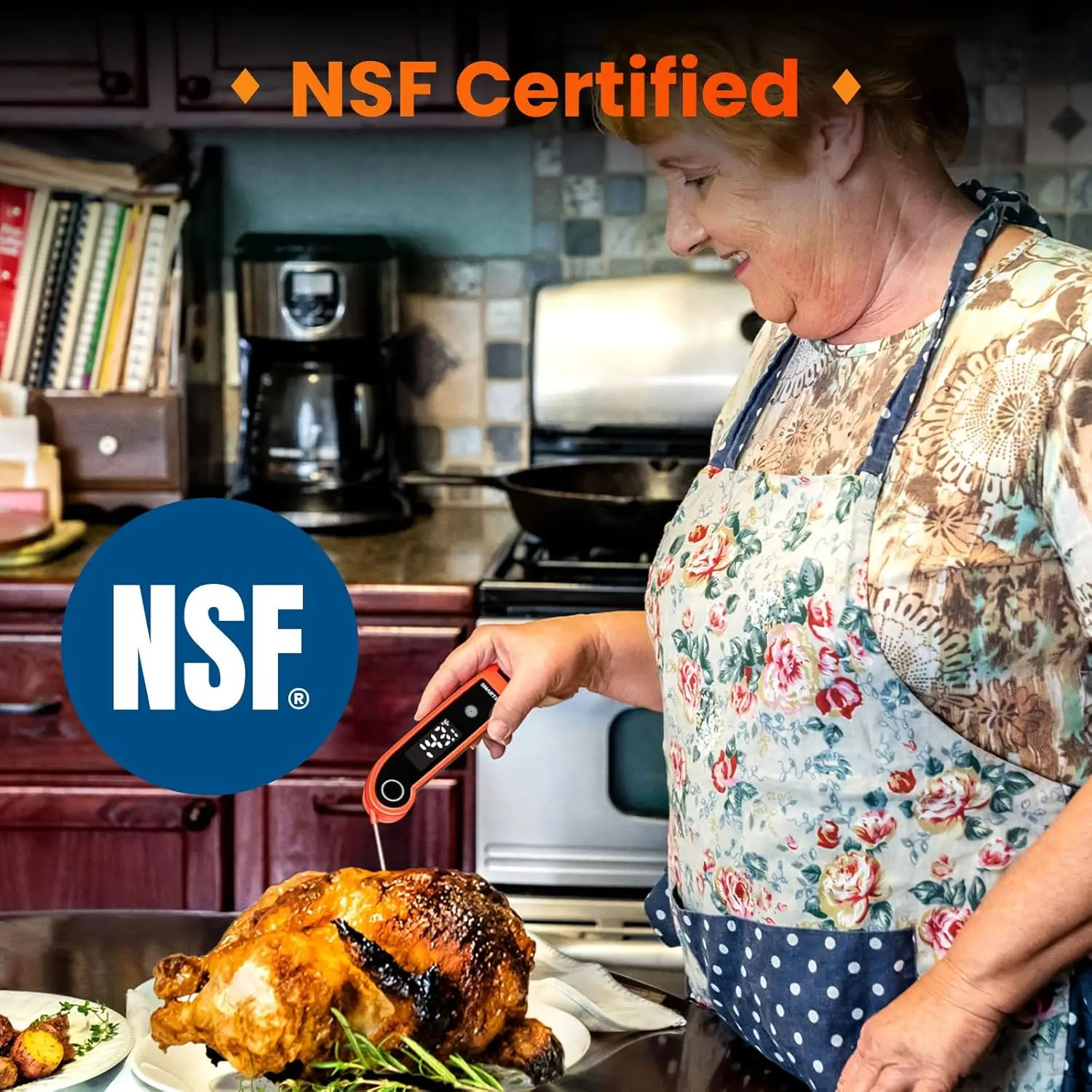 ST49 Digital Thermocouple Meat Thermometer with Backlit Display for Grilling, BBQ, Cooking, Frying, Candy