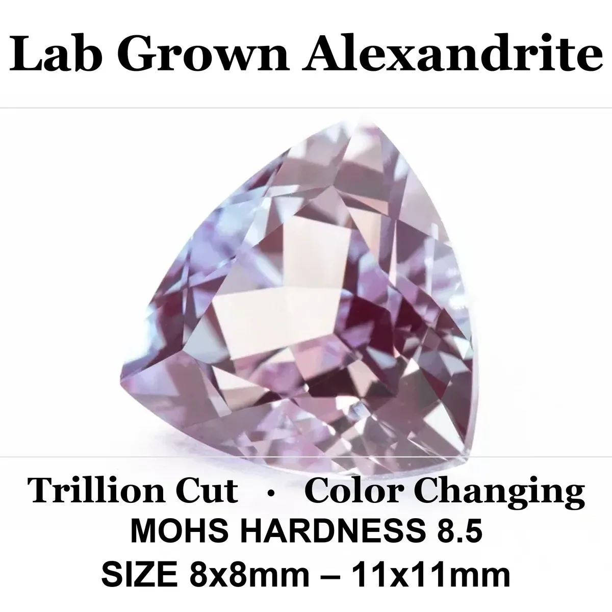 Lab Grown  Alexandrite Trillyon Shape Color Changing Stone Charms Gemstone DIY Ring Necklace Earrings  Materials Certificate