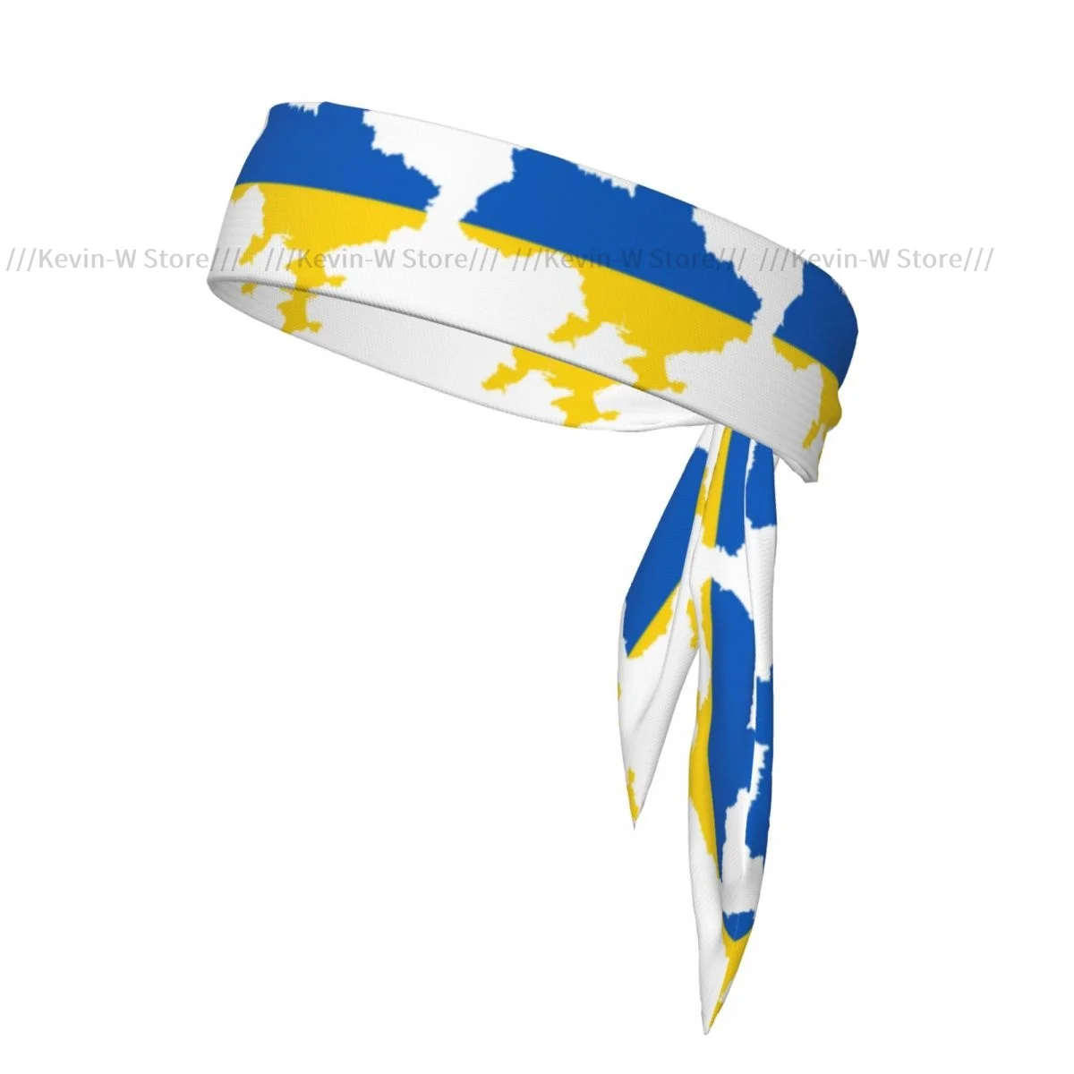 

Sports Headband Head Tie Ukraine Flag Map Bandana Sweatbands Yoga Tennis Headwrap for adult