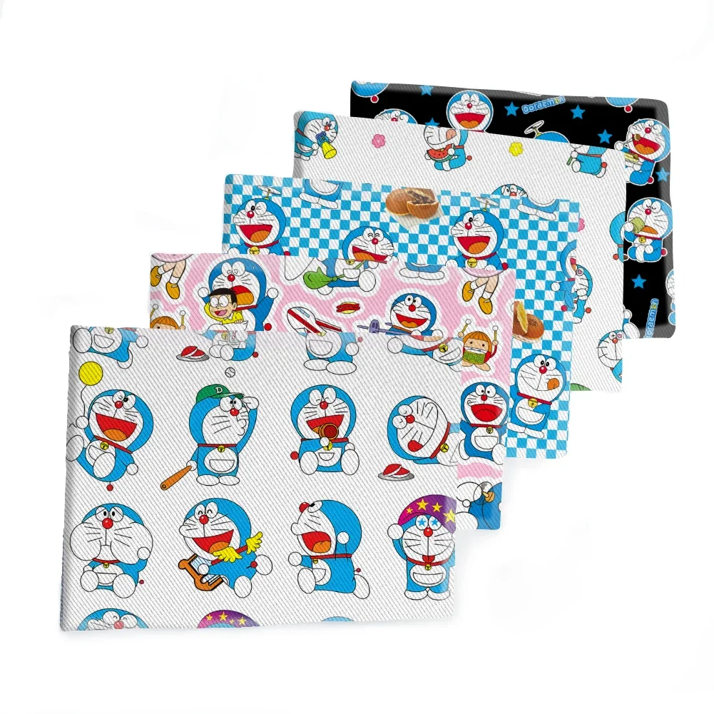 Japanese Cartoon Doraemon Character Pattern Printed Twill Fabric for Patchwork Quilting Fabrics