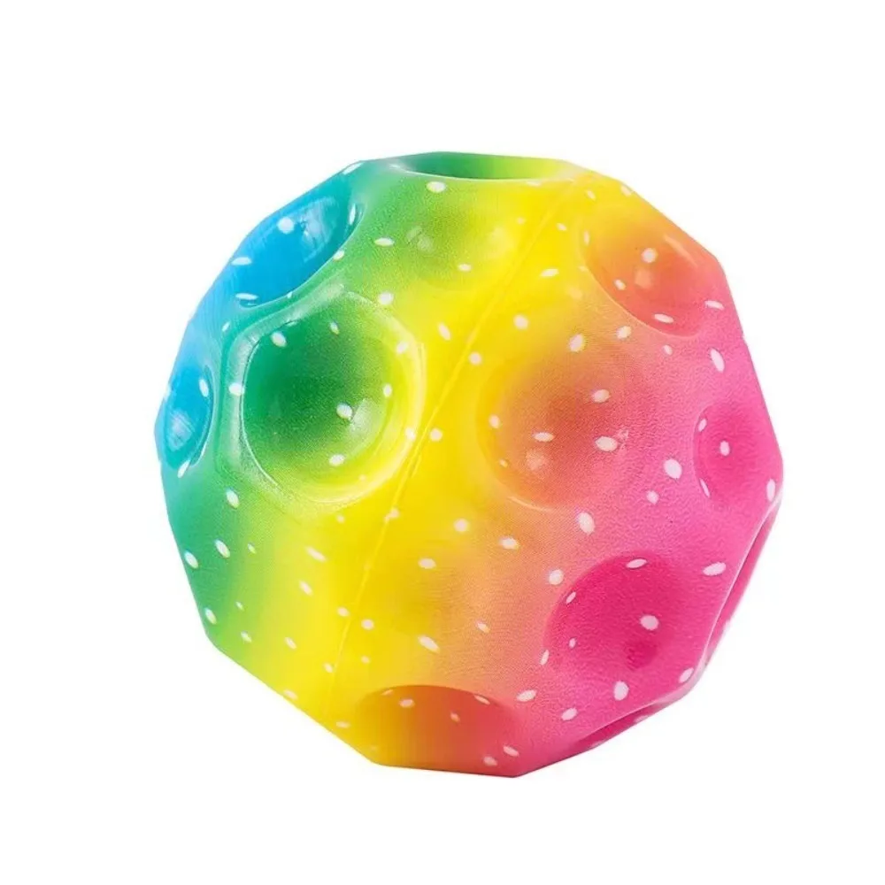 7 cm Hole Ball Soft Bouncy Ball Anti-fall Moon Shape Bouncy Ball for Outdoor Activity Novelty Fidget for Men Women Stress Reduce