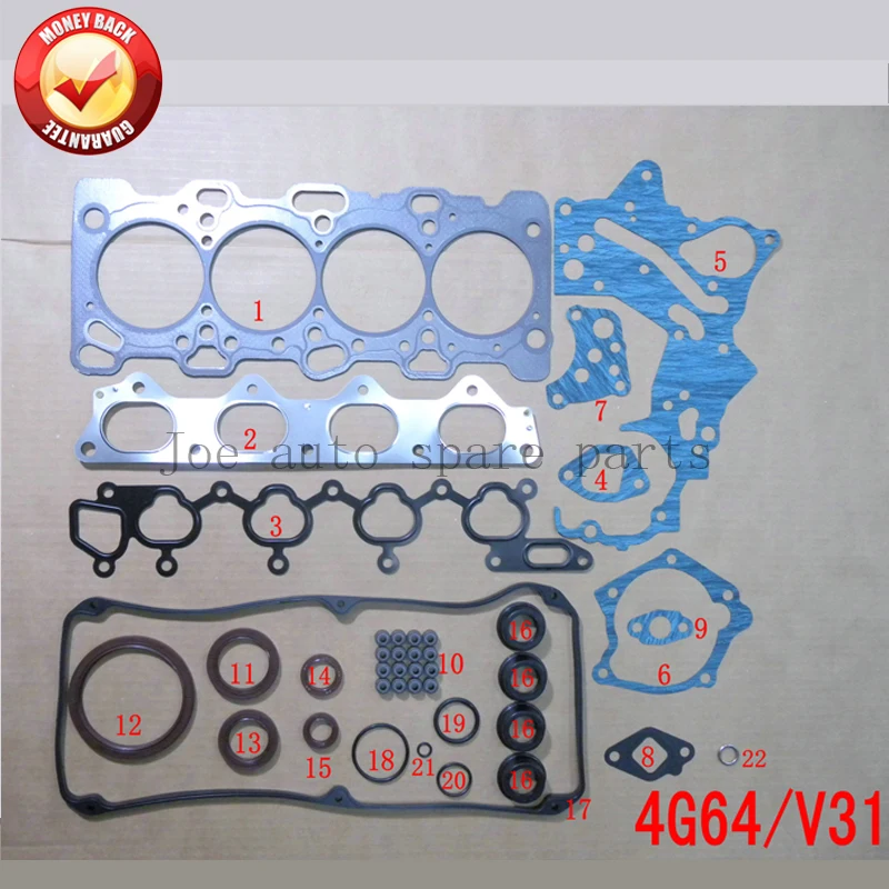 4G64 V31 Engine Full Gasket Set kit for Mitsubishi Montero L200 2351CC 2.4L 2.4 L1991-2007 MD974764 430211P