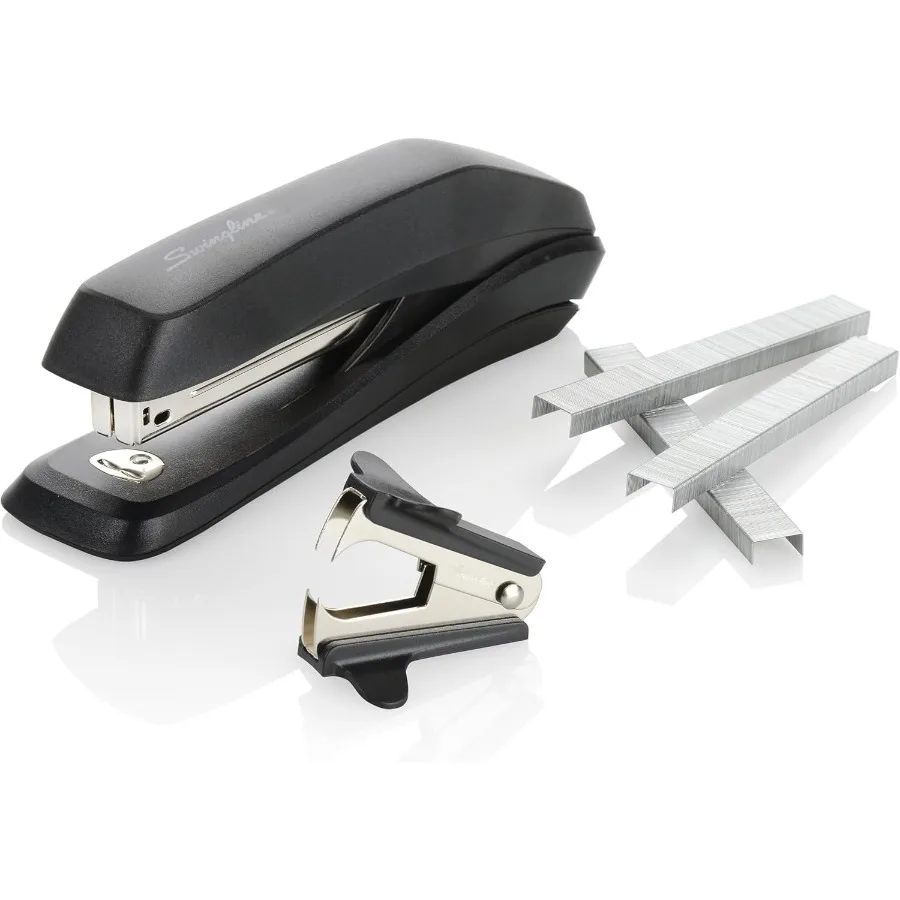 

Пакет значения степлера, емкость 20 листов, без замятия, включает степлер, скобы 1250 и устройство для удаления скоб, черный