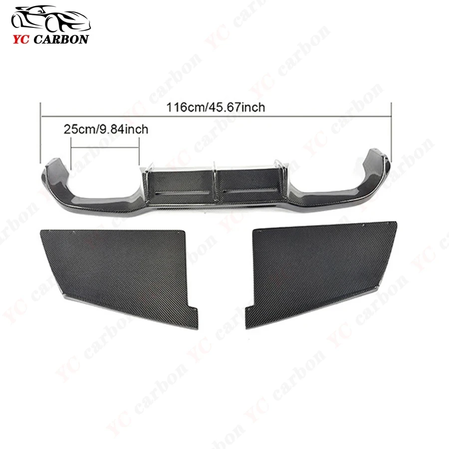 For BMW M2 F87 M2C 2014-2021 MTC Style Carbon Fiber Car Rear Lip Diffuser Back Bumper Spoiler Separator Upgrade body kit