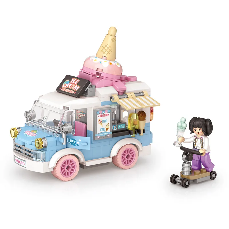 LOZ-Décoration de modèle de voiture de dessert de nuits de construction, bricolage créatif, puzzle de voiture de mariage de filles, assemblage de