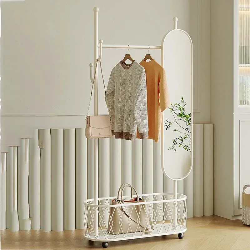 Gold Clothes Rack Portable Bedroom Indoor Entryway Golden Place Saving Hanger Floor