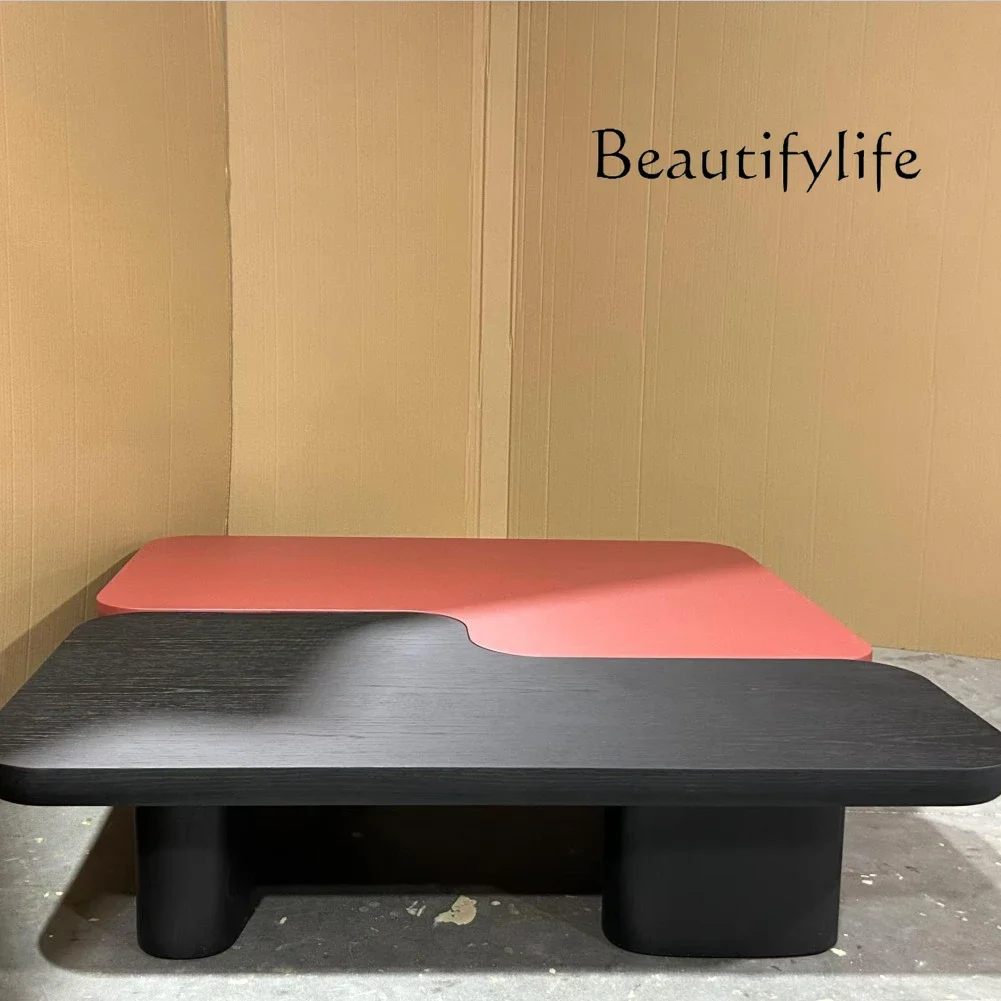 

M Minimalist Solid Wood Coffee Table Chinese Antique Living Room Letter Combination Splicing Tea Table Light Luxury Short Table