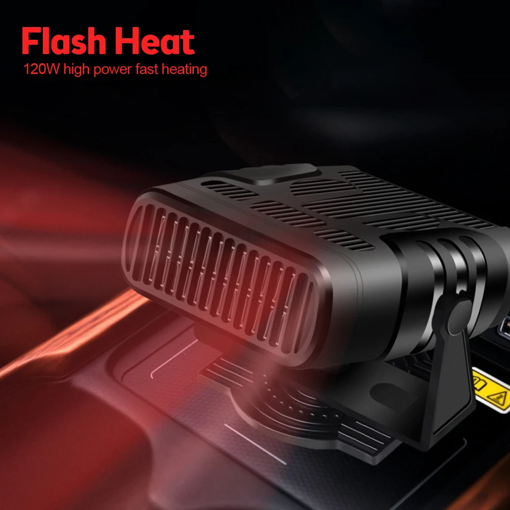 Auto Heater Fan Car Windshield Fast Heating Defrost Defogger 12/24V Electric Dryer Windshield Defogging Demister