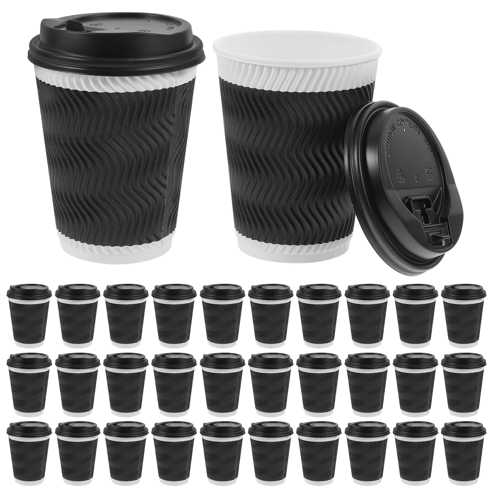 

50 Sets Coffee Paper Cups Practical Takeaway Tea Durable Heat Insulation Leak Proof Disposable Suitable Restaurants