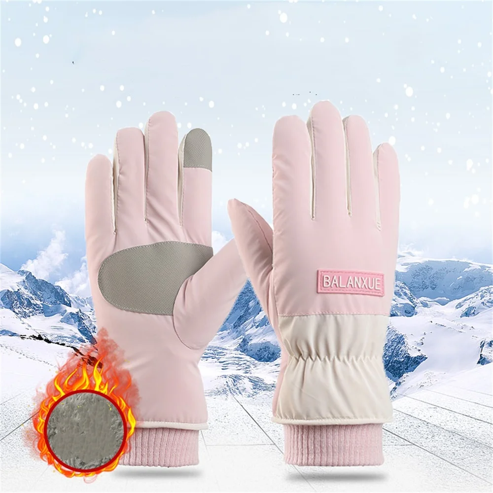 Winter Ski Gloves Men Waterproof Warm Snowmobile Gloves Women Thicken Thermal Snow Gloves With Touchscreen Function