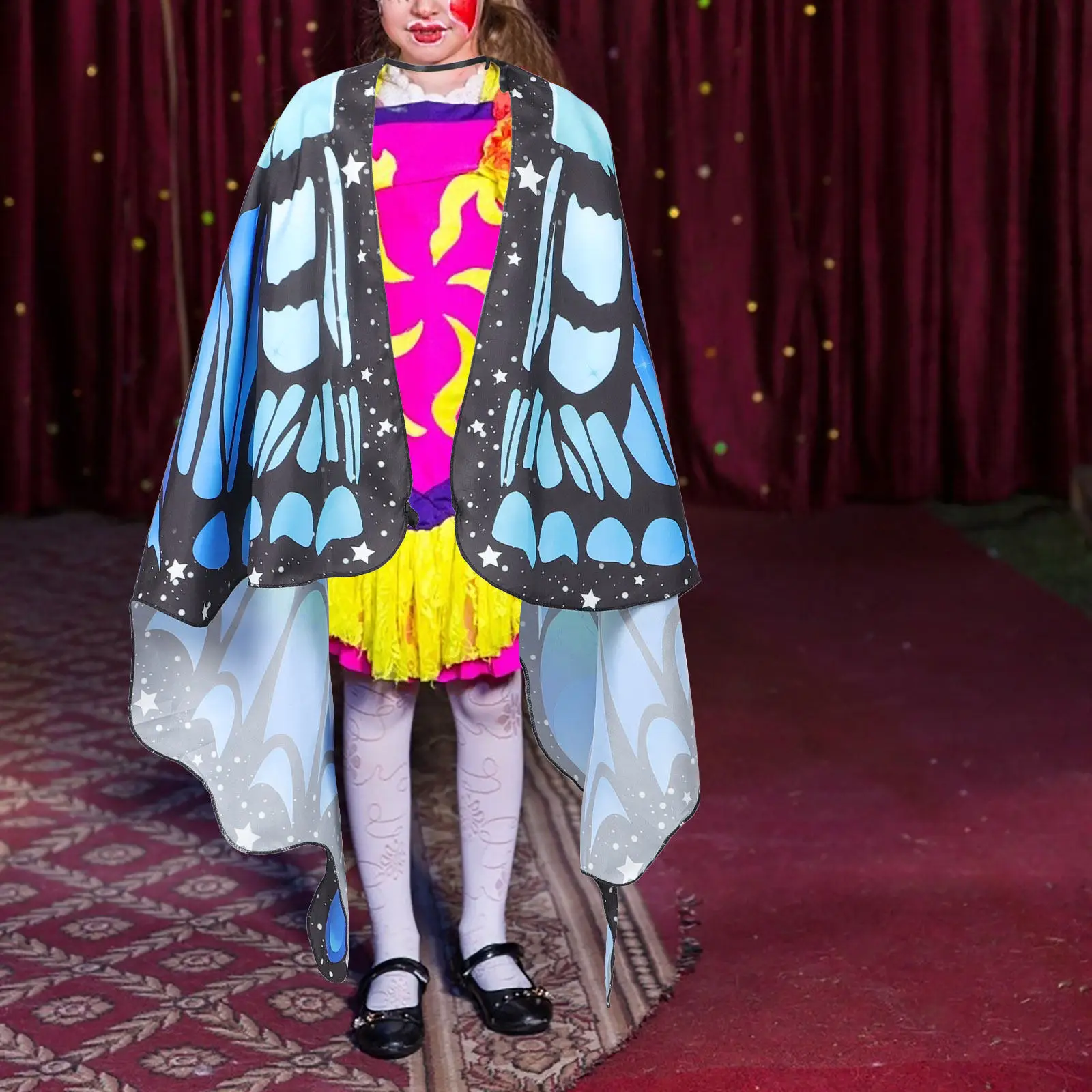 

Накидка-кейп с крыльями бабочки для женщин, аксессуар для костюма на Хэллоуин, реквизит для косплея, шаль-кейп с бабочками