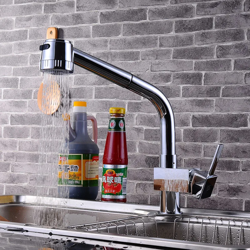 Vidric New Arrivals Kitchen Faucet chrome Pull Out Kitchen Tap with Shower Head Single Handle Crane Water Mixer Tap Mixer Tap