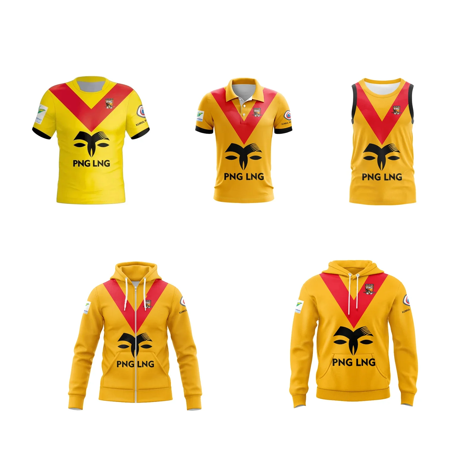 

Мужские толстовки для регби 2024/25 PNG Kumuls, жилет на заказ