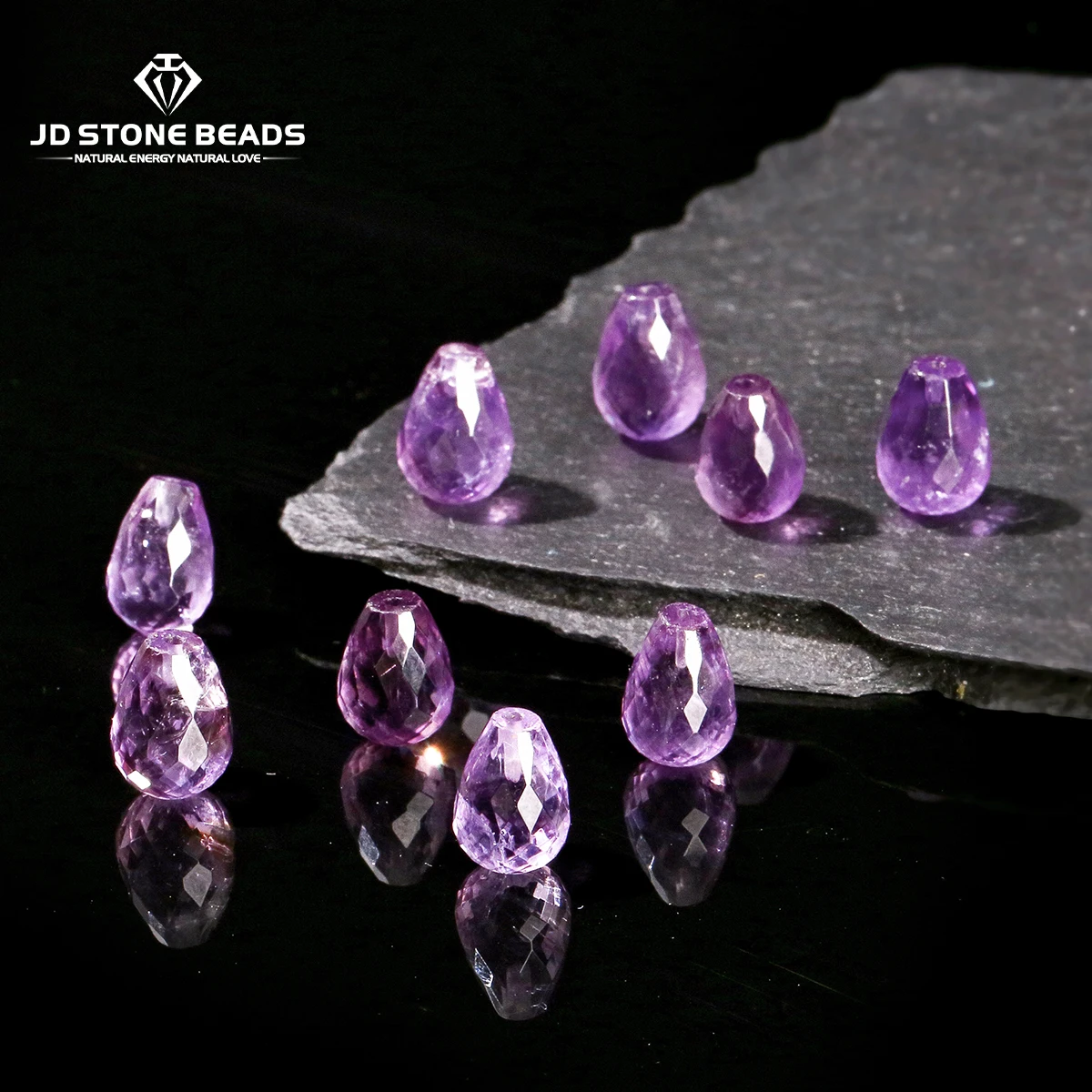 

1 Pc Natural Stone Amethyst Carved Faceted Drop Water Shape Beads for Jewelry Making Diy Necklace Bracelet Pendant Accessory