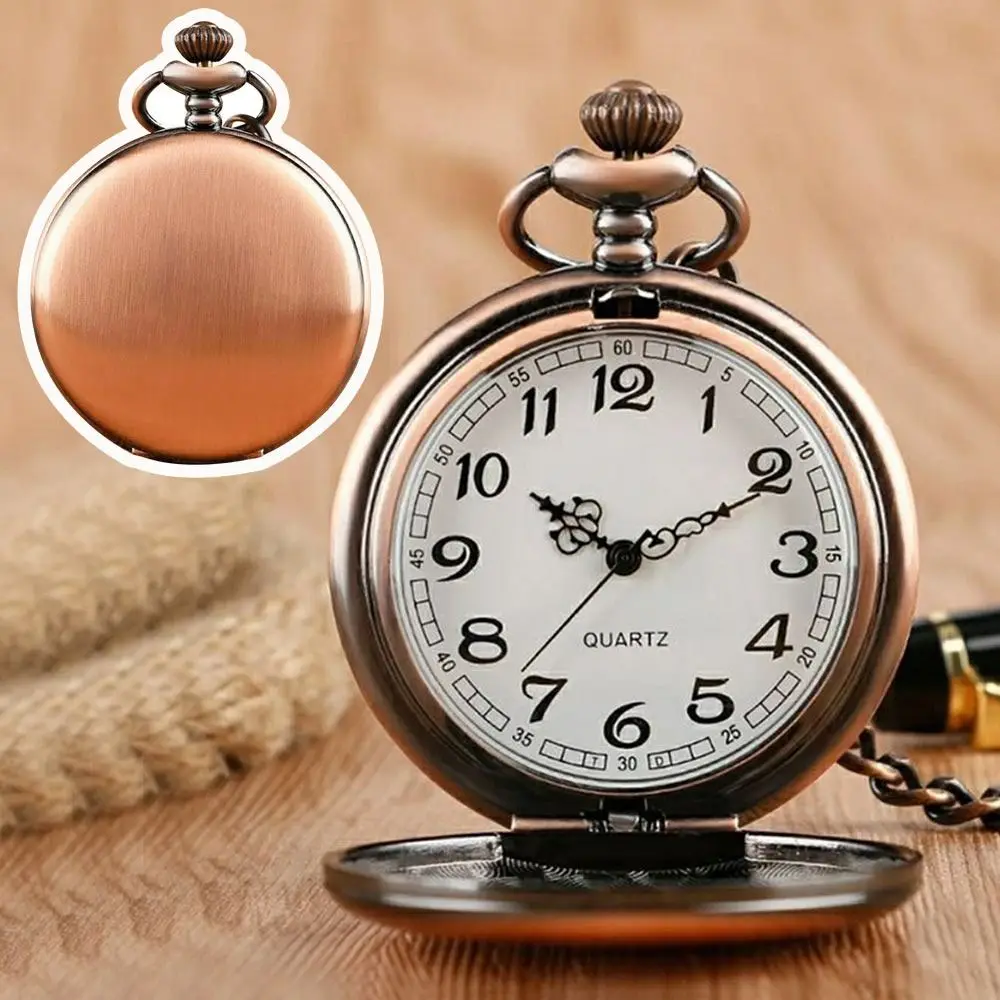 Лидер продаж, бронзовые кварцевые часы, винтажные карманные часы с римским циферблатом, стимпанк, ретро-часы с узором, мужские часы в стиле ретро