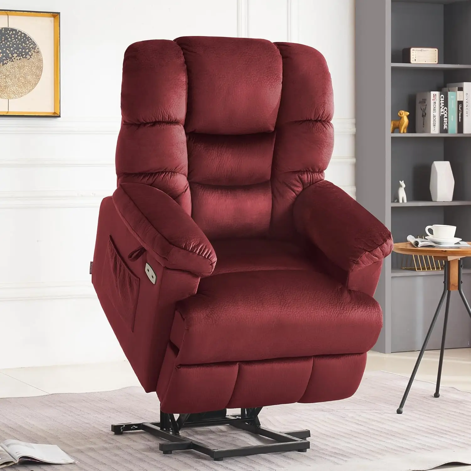 Mcombo Lay Flat Dual Motor Power Lift Recliner Chair Sofa With Adjustable Headrest For Elderly People, Infinite Position,