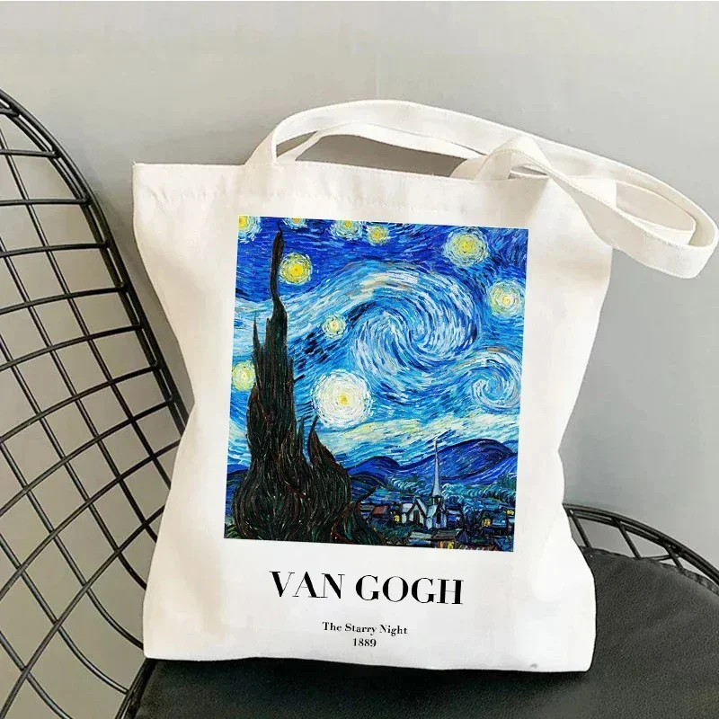 Vincent Van Gogh Capacious Tote Bag Casual Portable Shoulder Bag Lightweight Shopping Bag Big Reusable Canvas Bag Gift for Girls