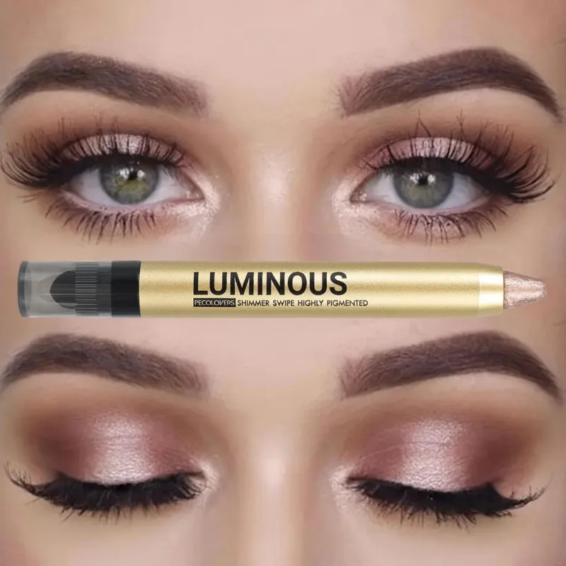 マルチカラーゴールドチューブアイシャドウペン、アイハイライト、目を明るく、防水性と耐汗性、アイコスメティック