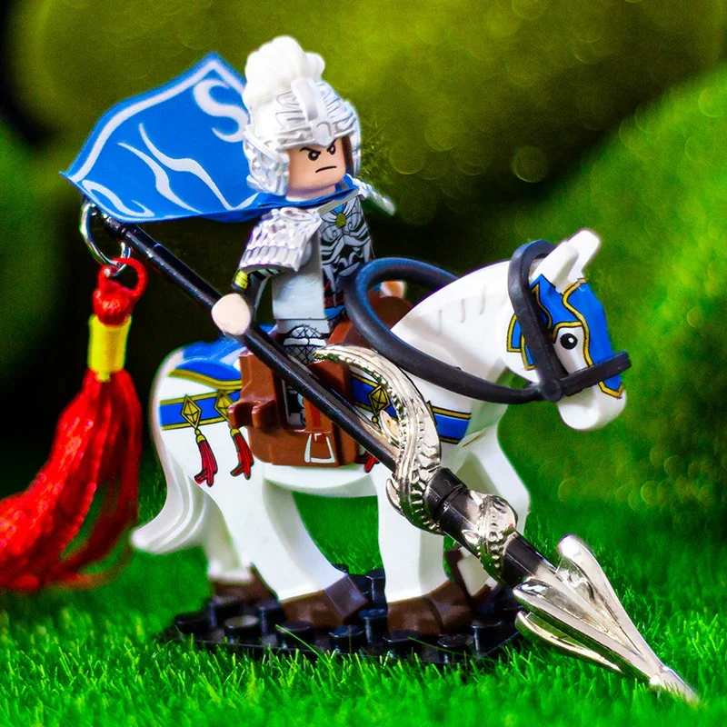 Creative Toys Three Kingdoms Man Boy Aratiandi Zhao Yun Lu Bu Building Block Model MOC Assembled Boy Collection Holiday Gift