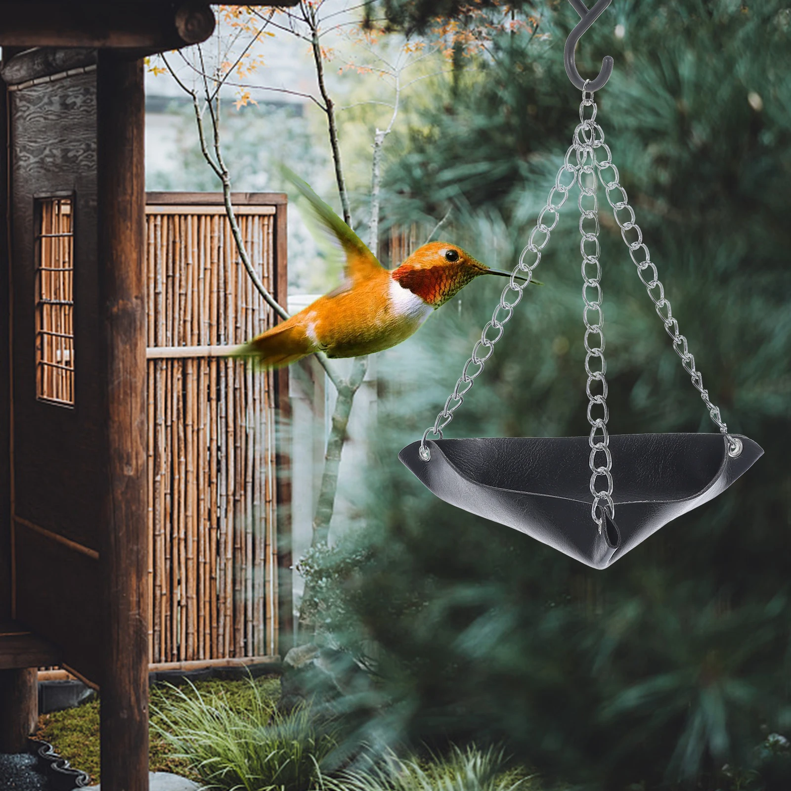 

Hanging Bird Feeder Durable ABS Swing Green Tray Easy Clean Outdoor Garden Patio Tree Pet Supplies Feeding Device