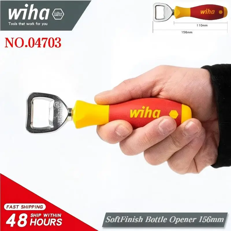 

WIHA 04703 SoftFinish Bottle Opener 156mm | Screwdriver Handle Ergonomic | German Made Mens Festival Gift for DIY Handyman